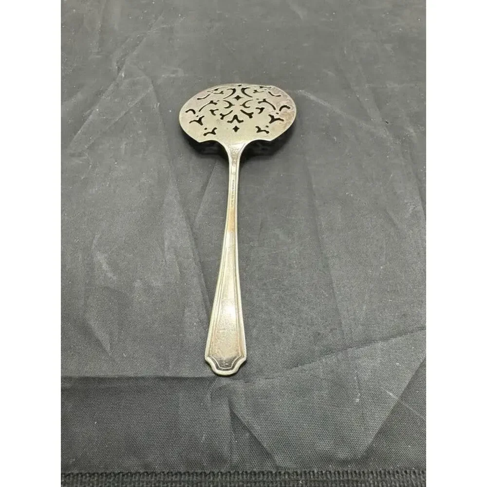Vtg Vernon Silver Plate Tomato Server Pierced Floral Scroll Romford Pattern 7